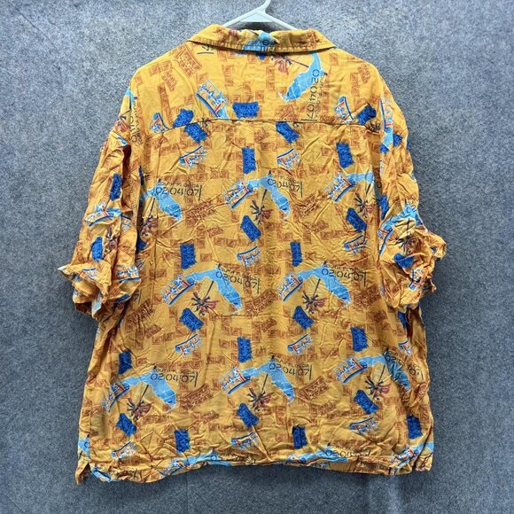 Super Bowl South Florida Shirt Mens XL Yellow NFL Football Hawaiian Rayon - Picture 2 of 10